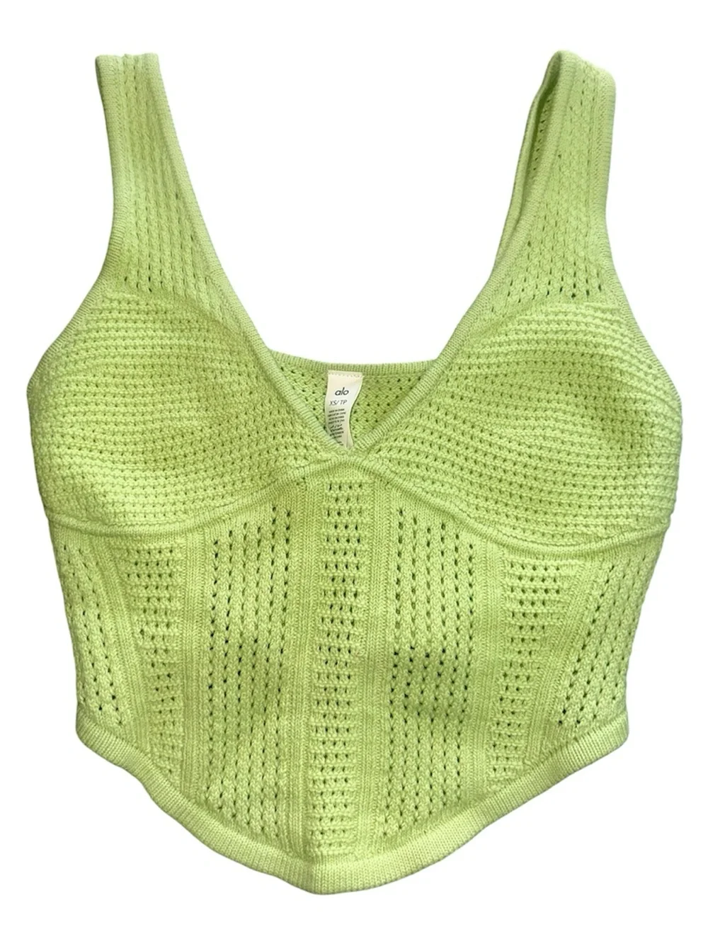 Alo Yoga Open-Knit Chase The Sun Corset Tank!